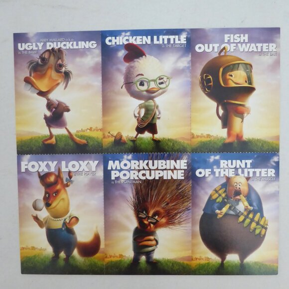 NEW 2005 DISNEY CHICKEN LITTLE PROMOTIONAL PREMIERE TRADING CARD SHEET - Picture 1 of 14